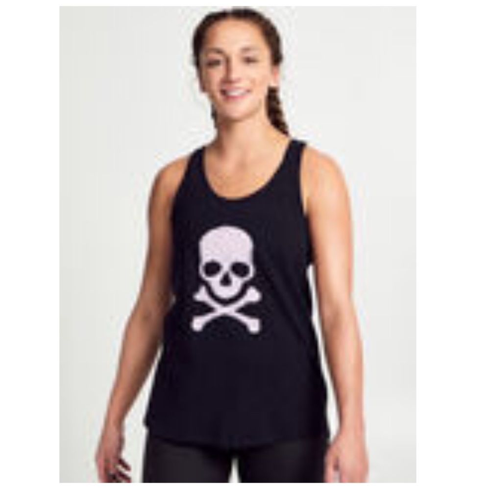 Soulcycle: braid back skull tank. NWT - Picture 3 of 3